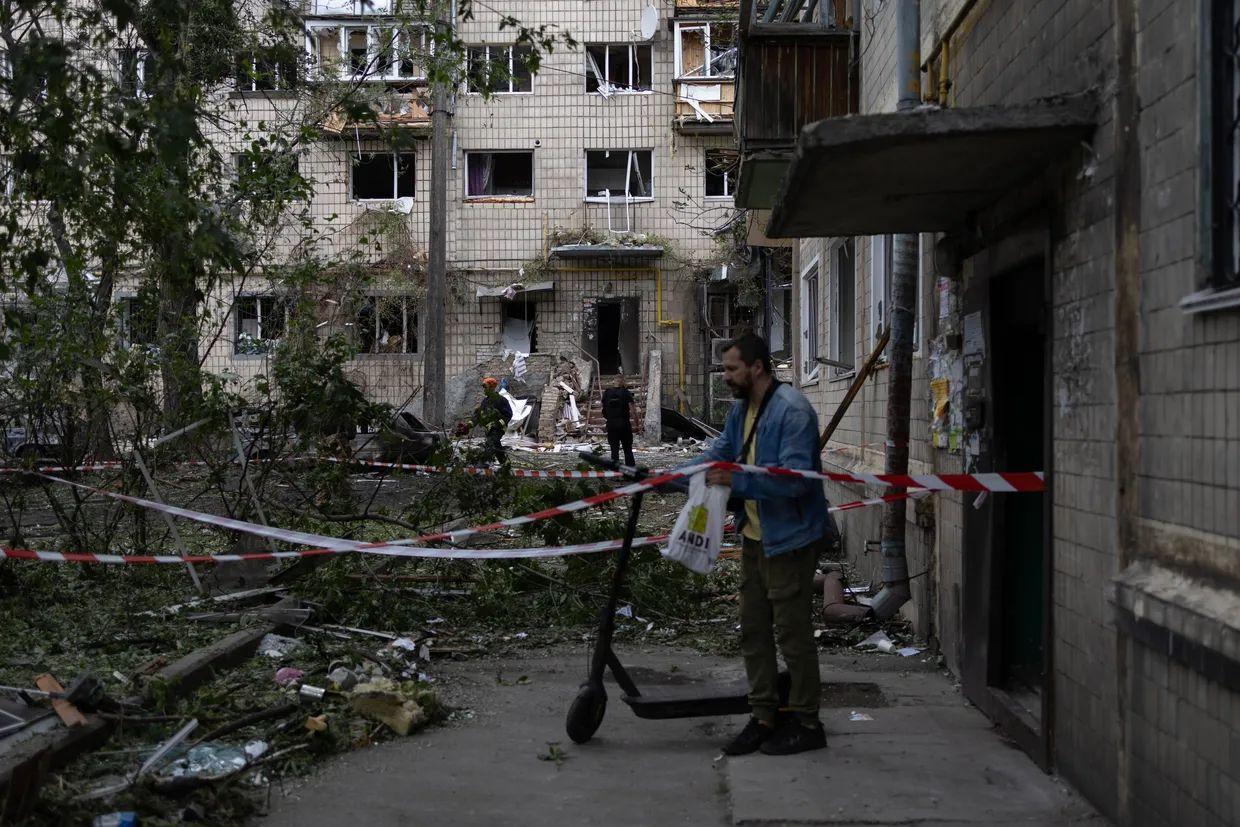 The aftermath of the Russian missile attack on a residential building in Kyiv, Ukraine, June 2025