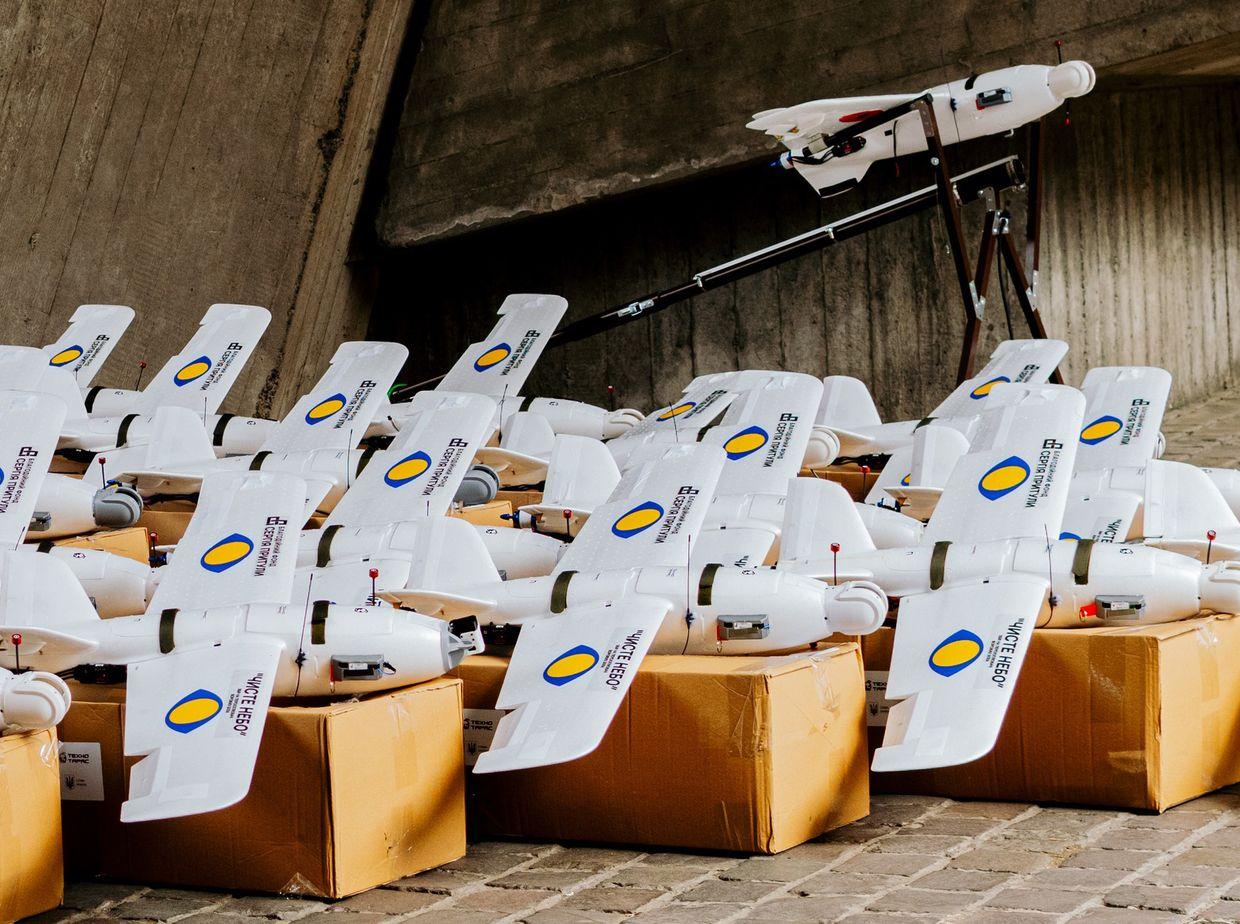 Interceptor drones, funded by the Prytula Foundation. The foundation reported that each drone costs under $2,000 and is successful in downing Russian drones like the Geran