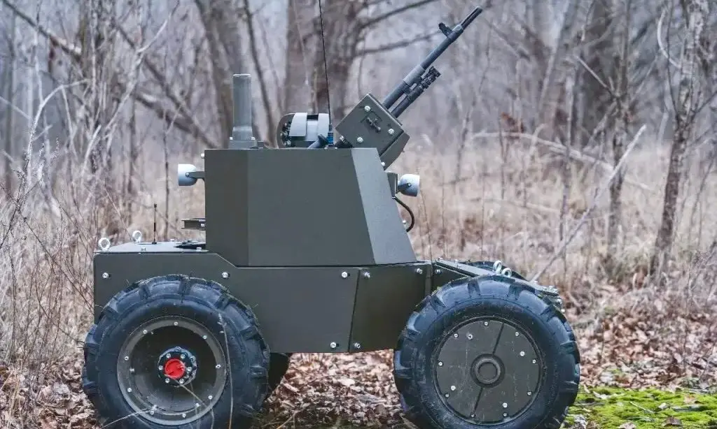 Ukraine's domestically produced unmanned ground vehicle Liut (Fury). (Ukraine's Defense Ministry)