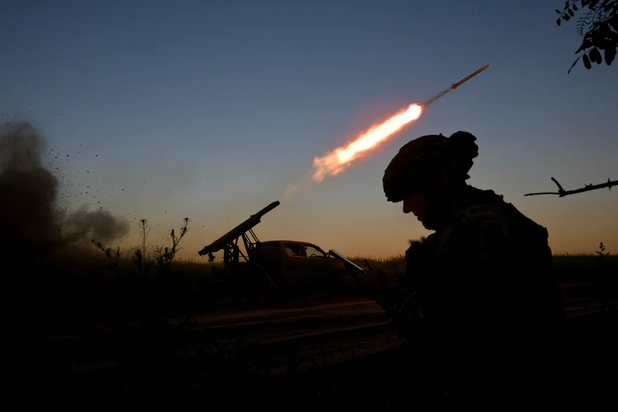 An artilleryman from the special unit Streletskyi Battalion of the Zaporizhzhia police fires a shot from a Partizan rocket launcher near Orikhiv, Zaporizhzhia Oblast, Ukraine, on May 23, 2025. (Dmytro Smolienko / Ukrinform)