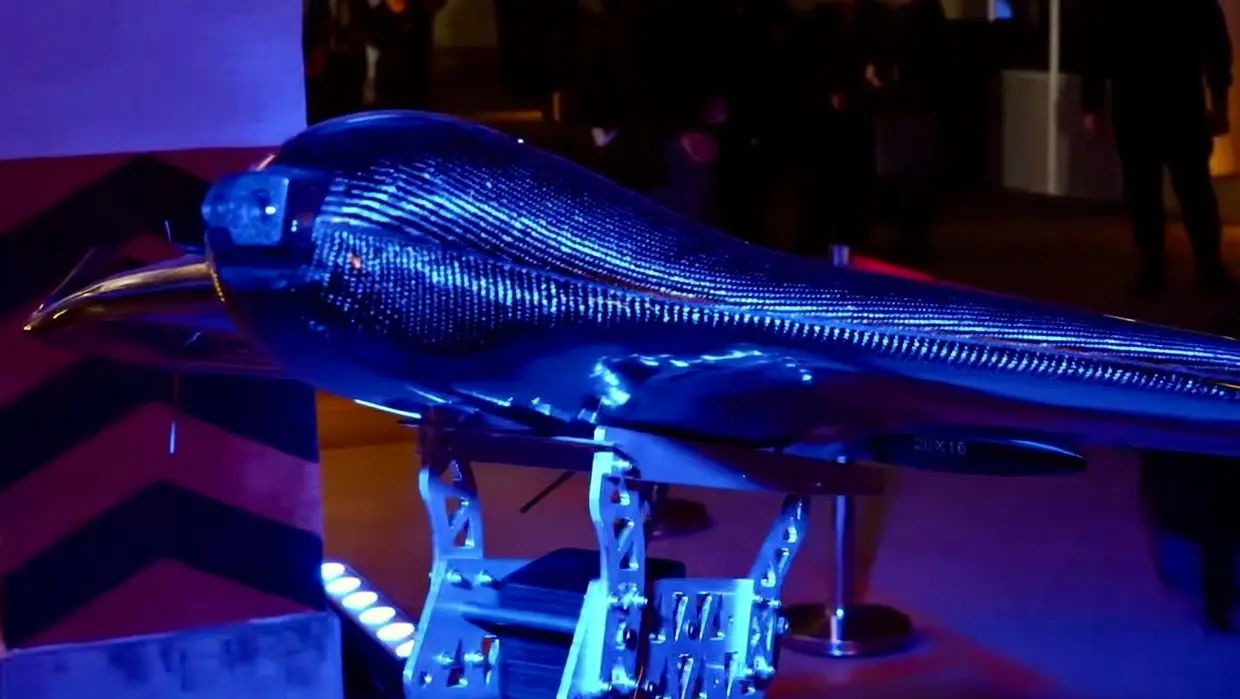 [Illustrative purposes] Ukraine's drone designed to intercept and destroy Iranian-designed Shahed drones used by Russia was shown in Kyiv on April 9, 2025. (President Volodymyr Zelensky / Telegram)