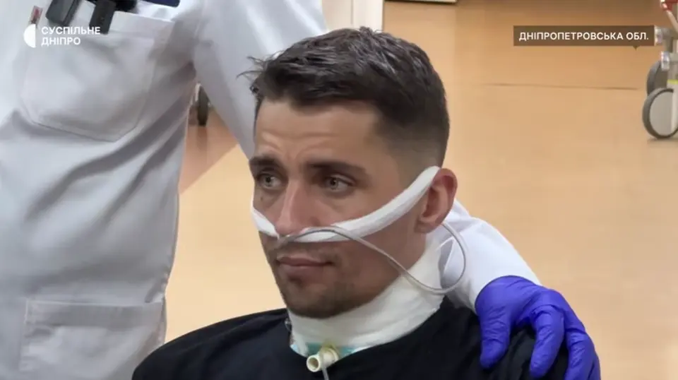 Ukraine's National Guard soldier Vladyslav, 33, survived after Russian forces slit his throat and threw him into a pit, believing he was dead