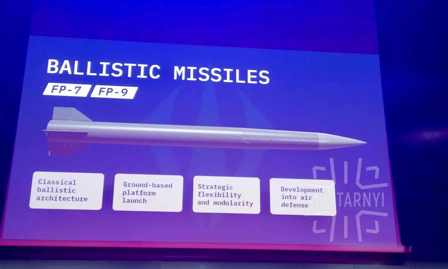 Ukrainian defense company Fire Point announced it has developed new FP-7 and FP-9 ballistic missiles